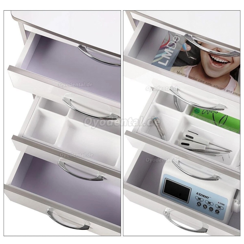 Dentech G15 Dental Instrumentenwagen Mobiler Trolley mit 3 Schubladen